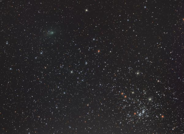 Комета C/2017 T2(PANSTARRS) и рассеянное скопление NGC 884 (Хи без Аш) - астрофотография