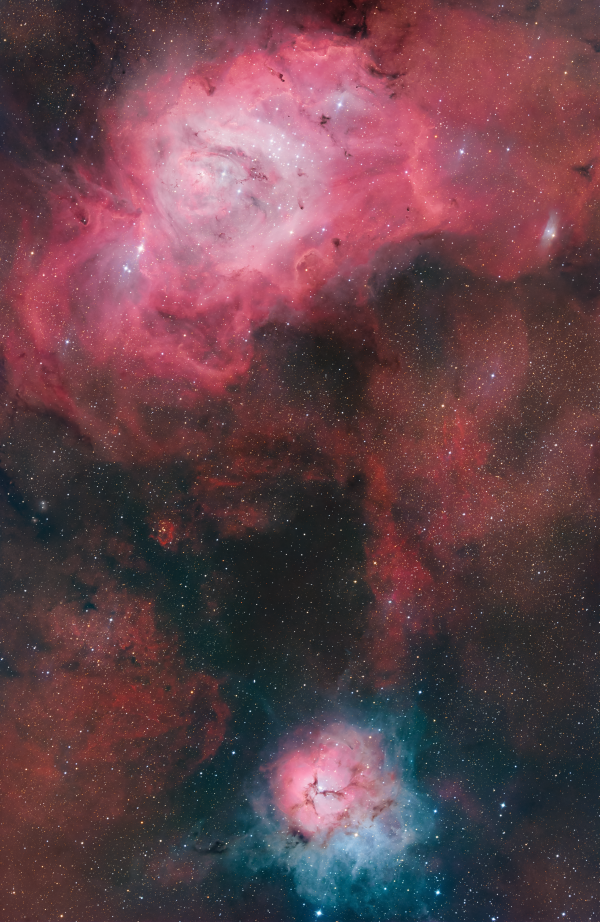M8 and M20 (rgb) - астрофотография