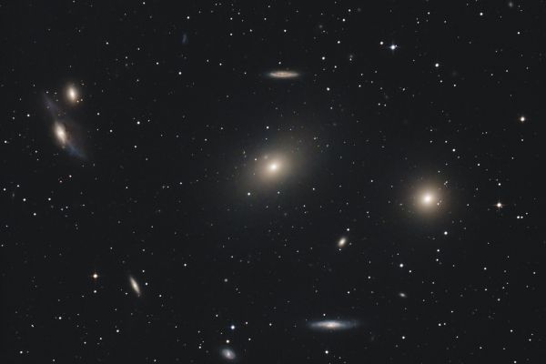 Центральная часть Цепочки Маркаряна (NGC4438, M86, M84 и другие) - астрофотография