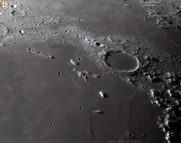 Plato crater region on August 16, 2025. - Astrophotography