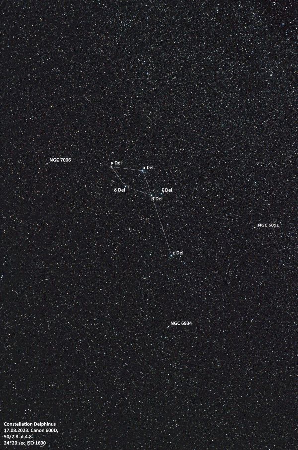Delphinus - annotated - астрофотография