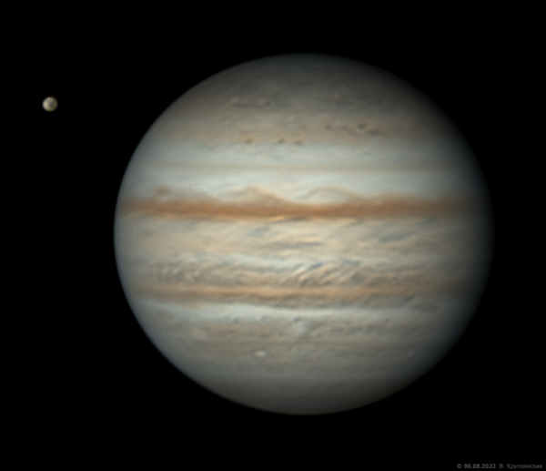 Юпитер и Ганимед 6 августа 2022 - астрофотография