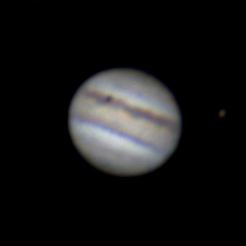 Юпитер + Ганимед + тень Ио - астрофотография