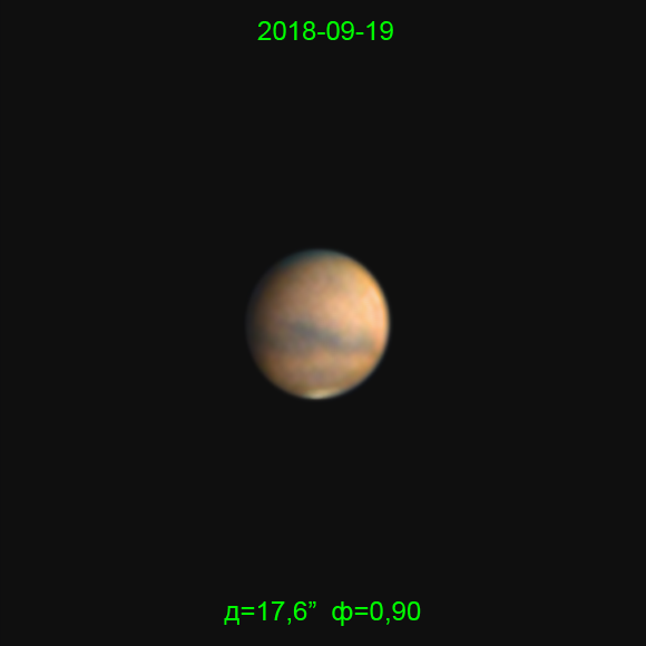 Mars 19.09.2018 - астрофотография