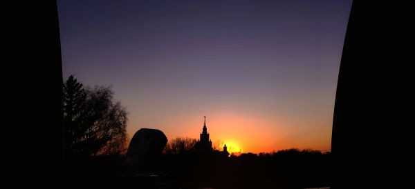 Sunset view of Moscow State University from the MDP Observatory. - Astrophotography