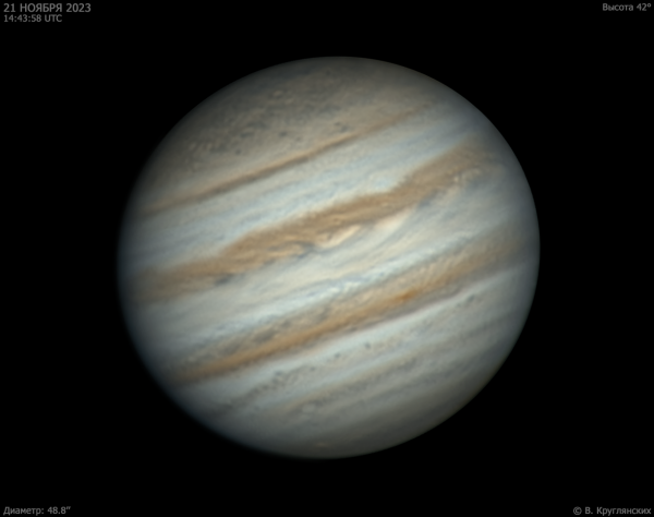 Юпитер 21 ноября 2023 - астрофотография