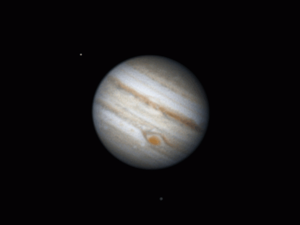 Animation of Jupiter, Io and Callisto, 03.08.2022 - астрофотография