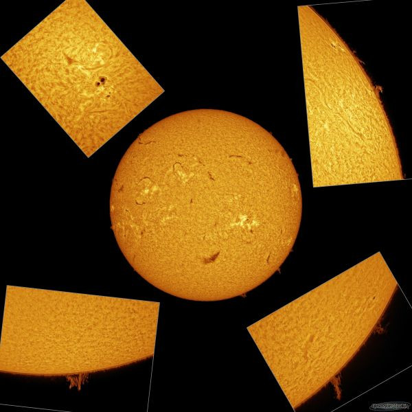 Collage of the Sun's chromosphere - Astrophotography