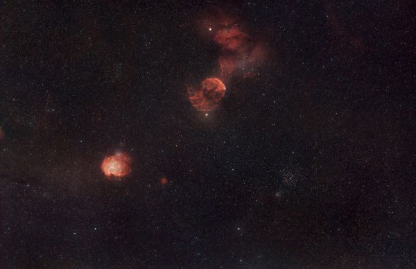 IC 443 - туманность Медуза и  NGC 2174 - туманность Голова обезьяны - астрофотография