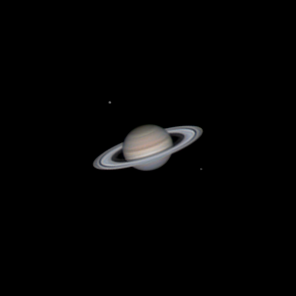 Сатурн, Рея и Диона  - астрофотография