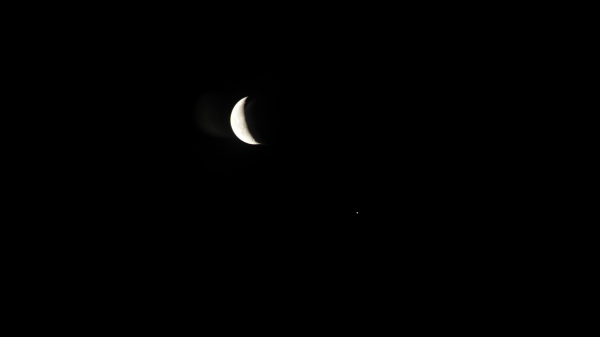 Луна и Юпитер - астрофотография