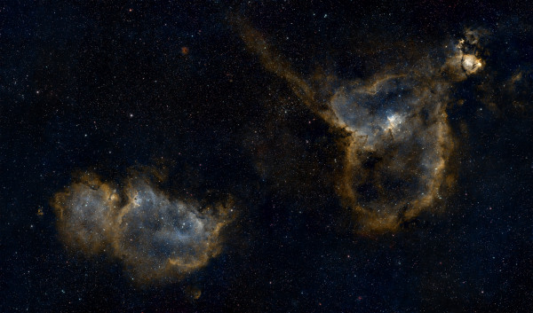 IC 1805 & IC 1848 - Heart Nebula and Soul Nebula (HOO) - Astrophotography