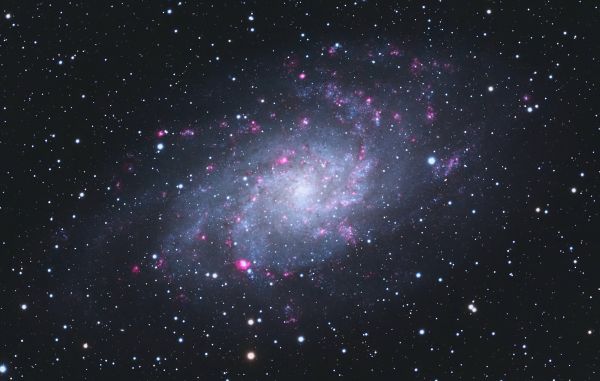 M33 (highlighting regions with Ha, processing with subtraction (Ha - R)) - Astrophotography