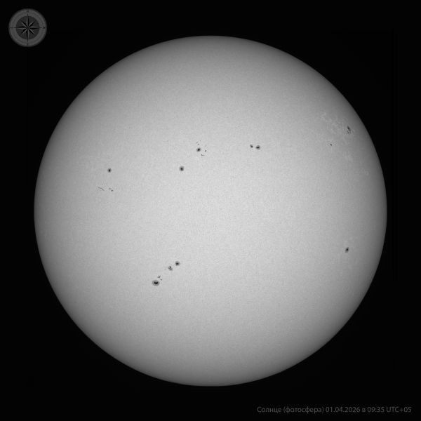 Sun (photosphere) 09:35 UTC+05 01.04.2026 - Astrophotography
