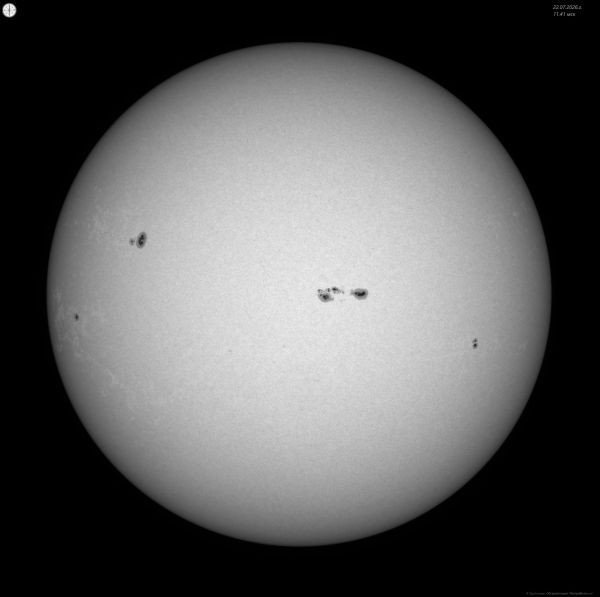 The photosphere of the Sun on July 22, 2026. - Astrophotography