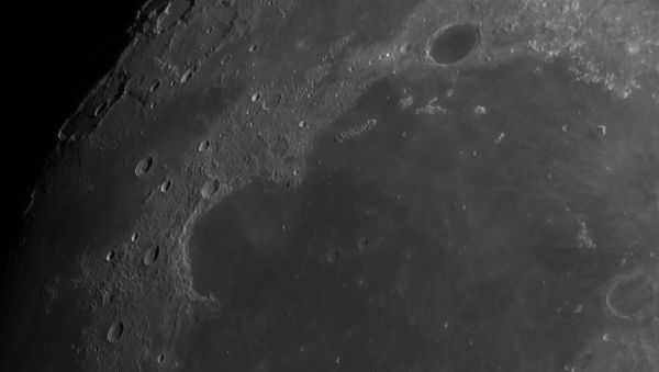 Луна, северо-восточные области вблизи терминатора - астрофотография