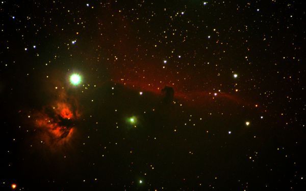 IC434, NGC2024 - Туманность Конская голова и туманность Пламя - астрофотография