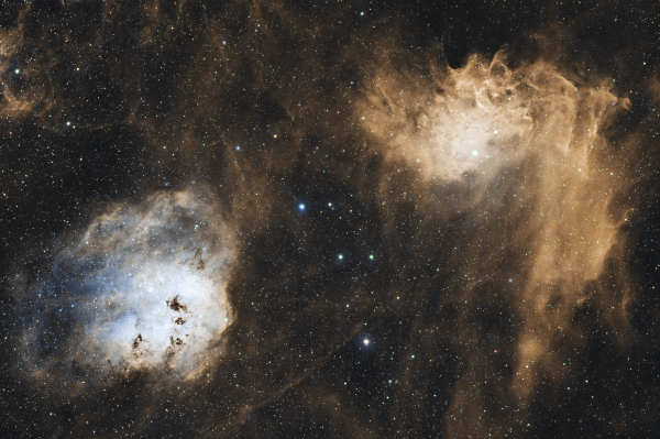 IC405 + IC410 HOO - астрофотография