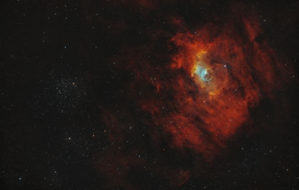NGC 7635 & M52 (Proseď Cassiopeiae) - Astrophotography