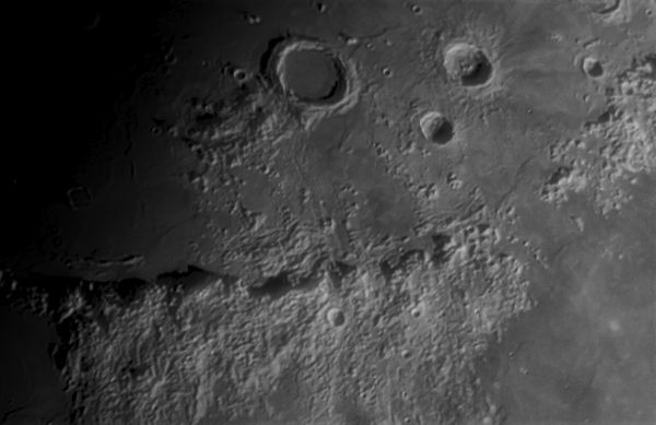Луна-Апеннины-кратеры Архимед, Автолик, Аристилл - астрофотография