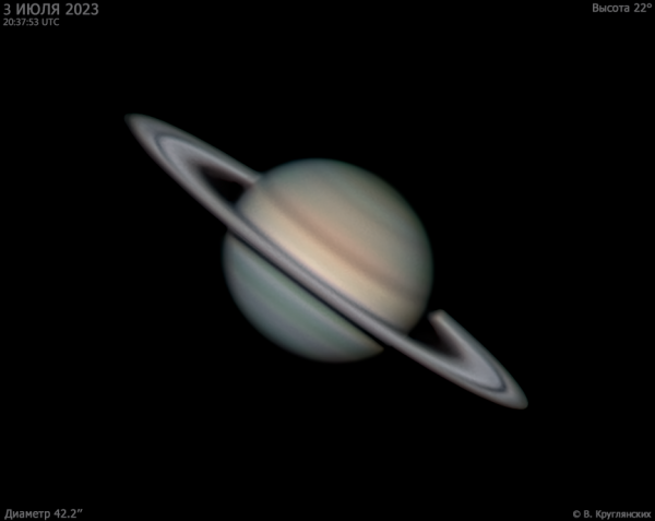 Сатурн 3 июля 2023 - астрофотография