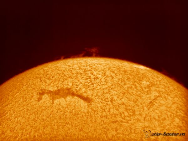 Sun in h-alpha (20 sept 2015, 15:44) - астрофотография