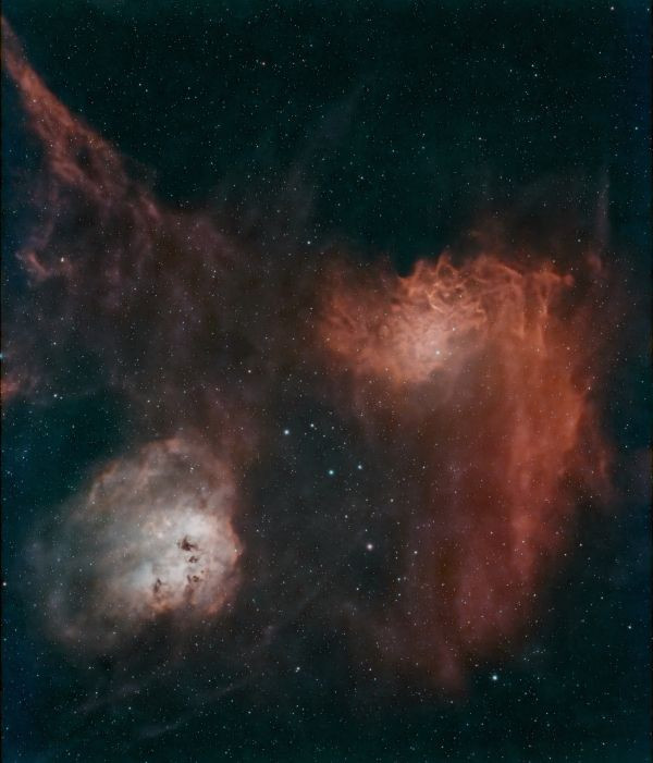 IC 405 Flaming Star and IC 410 Tadpoles - Astrophotography