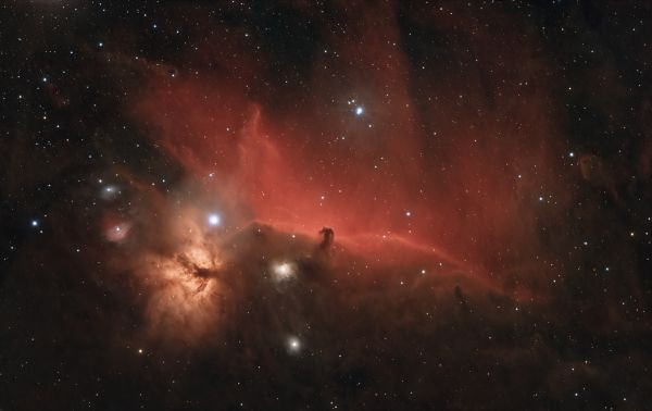 Horsehead Nebula and Surroundings (RGB+Ha) - Astrophotography