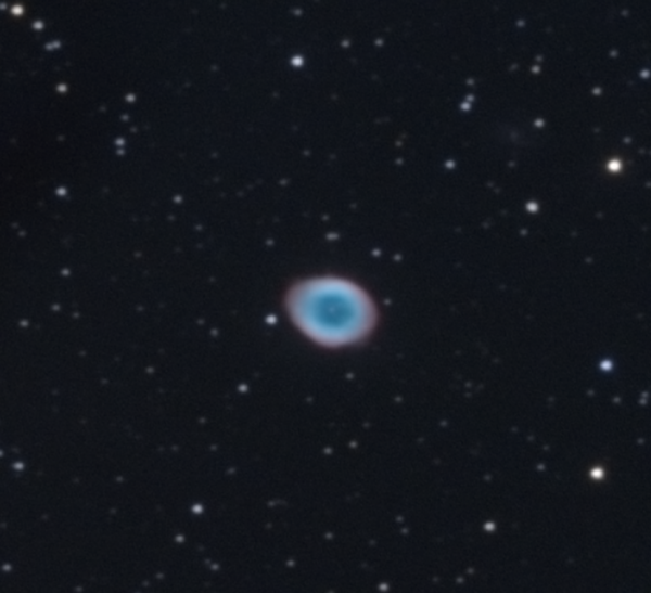 Туманность Кольцо и галактика IC 1296 - астрофотография