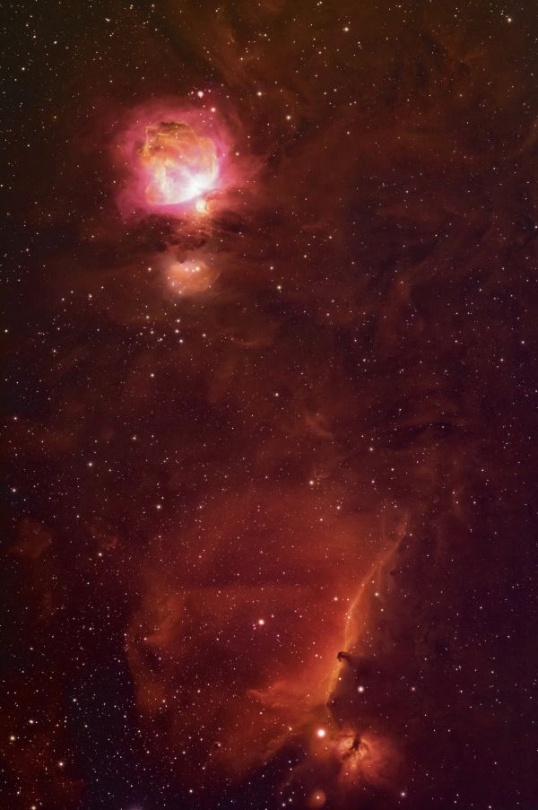 Орион: М42, Конская голова, Пламя итд.  - астрофотография