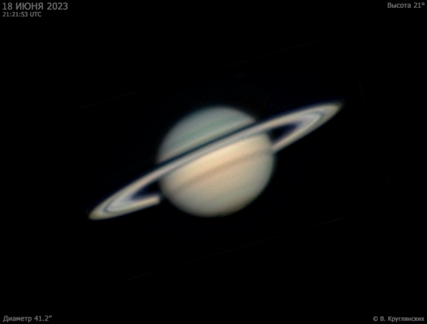 Сатурн 18 июня 2023 - астрофотография