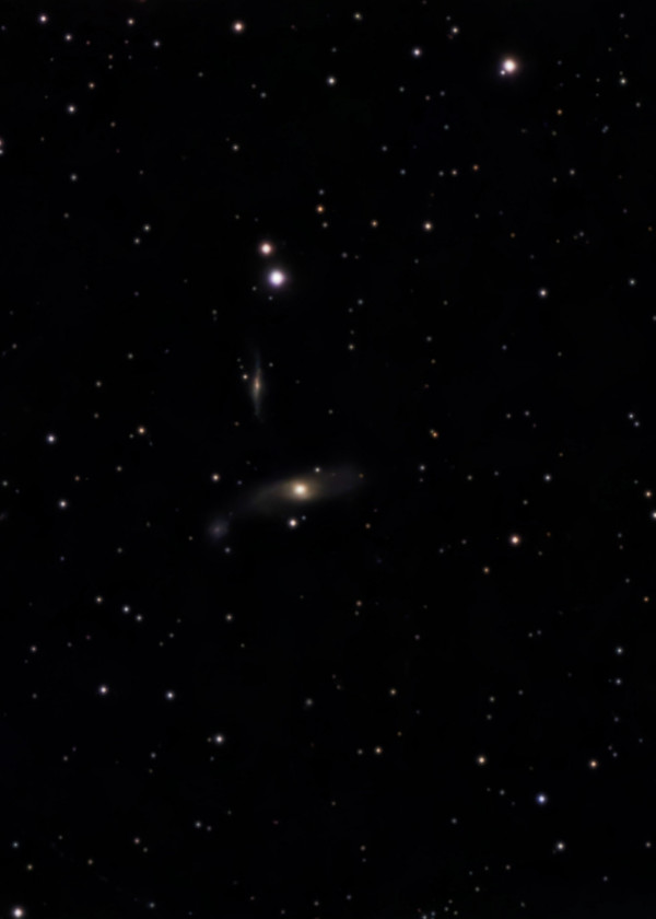 Arp 286 — a group of three interacting galaxies: NGC 5560, NGC 5566, and NGC 5569. - Astrophotography