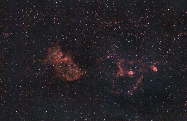 Туманности душа и сердце в созвездии Кассиопеи. 17-18.04.2022 - астрофотография