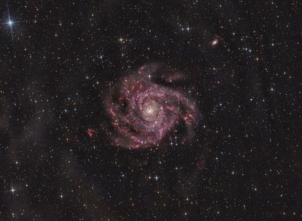 IC 342 Hidden Galaxy with Hydrogen Nebulae - Astrophotography