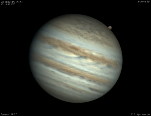 Юпитер и Ганимед. 28 ноября 2023 - астрофотография