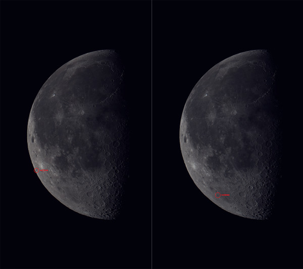 Moon transit of a satellite across the disk - Astrophotography