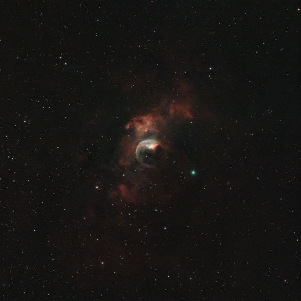 NGC 7365 Bubble Nebula, 2 hrs * Full moon - Astrophotography