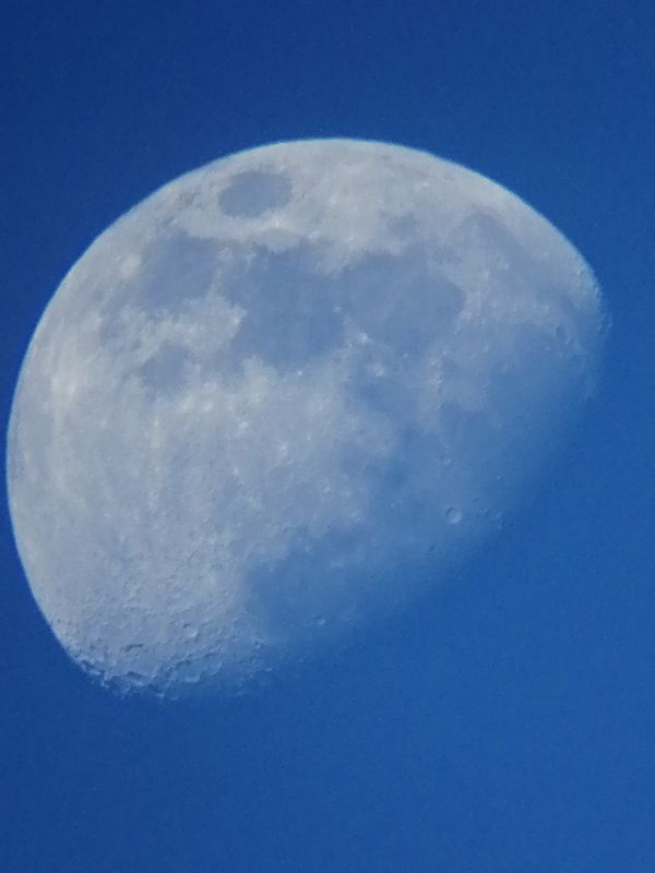 Луна на дневном небе - астрофотография