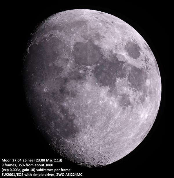 Panorama of the Moon from 27.04.2026 (9 frames) - Astrophotography