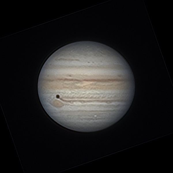 Юпитер 13.07.2021 01:57 МСК, БКП и тень Каллисто - астрофотография