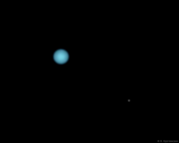Нептун и Тритон - астрофотография