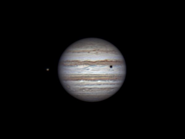 Io, Jupiter and shadow of Callisto (26 feb 2015, 21:45) - астрофотография