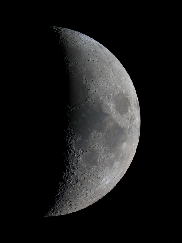 Панорама Луны в прямом фокусе - астрофотография