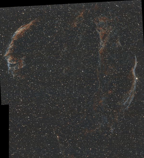 NGC6960,NGC6992 full (mosaic of two images) - астрофотография