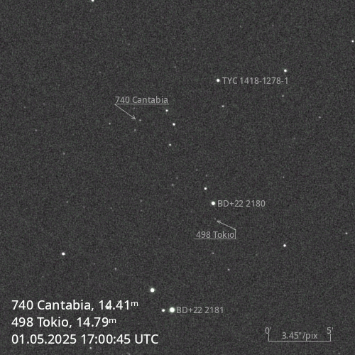 (498) Tokio & (740) Cantabia - Astrophotography