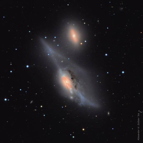 The region of NGC 4438 (Eyes) and NGC 4435 in LRGB. - Astrophotography