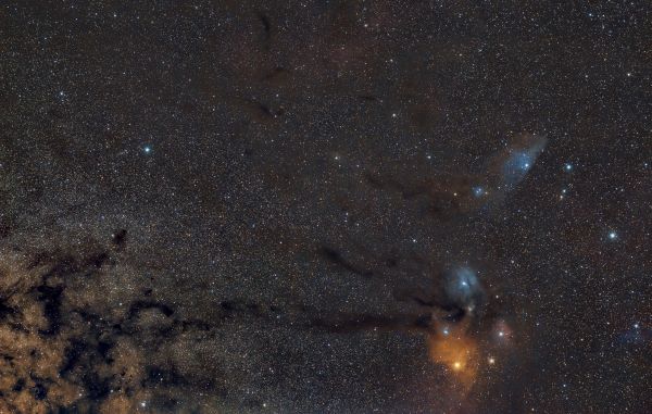 Молекулярное облако Ро Змееносца и туманность "Тёмный Конь" - астрофотография
