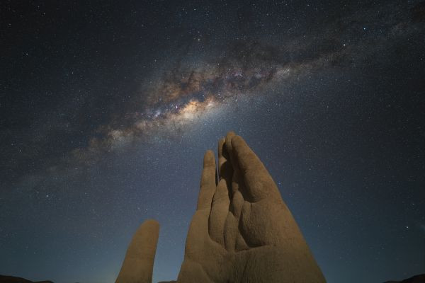 The Hand of the Desert and the Milky Way - Astrophotography