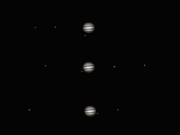 Орбитальное движение спутников Юпитера  - астрофотография
