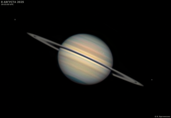 Tethys, Rhea, Dione and Saturn. August 8, 2025 - Astrophotography